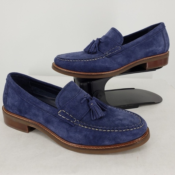 cole haan blue suede loafers